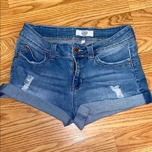 blue jean shorts